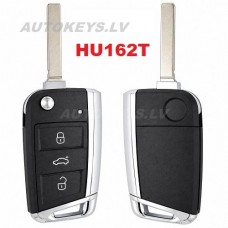 Flip key shell Seat Ateca, Leon, Skoda Fabia, Karoq, Volkswagen Golf Sportsvan, Tiguan HU162T, 3 buttons