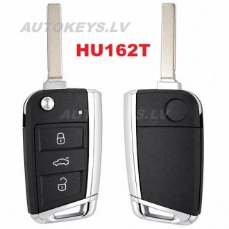 Flip key shell Seat Ateca, Leon, Skoda Fabia, Karoq, Volkswagen Golf Sportsvan, Tiguan HU162T, 3 buttons Flip key shell Seat Ateca, Leon, Skoda Fabia, Karoq, Volkswagen Golf Sportsvan, Tiguan HU162T, 3 buttons