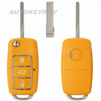 Flip key shell Seat Ibiza, Leon, Skoda Fabia, Octavia, Volkswagen Golf, Passat, Polo HU66, 3 buttons