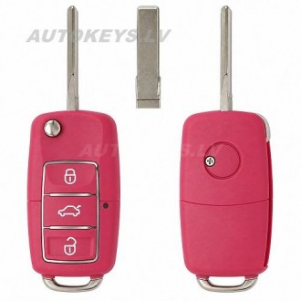 Flip key shell Seat Ibiza, Leon, Skoda Fabia, Octavia, Volkswagen Golf, Passat, Polo HU66, 3 buttons