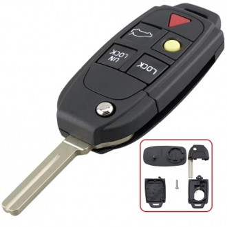 Remote key shell for Volvo S60, V70, S80, XC70, XC90, 1998-2014 5 btn.